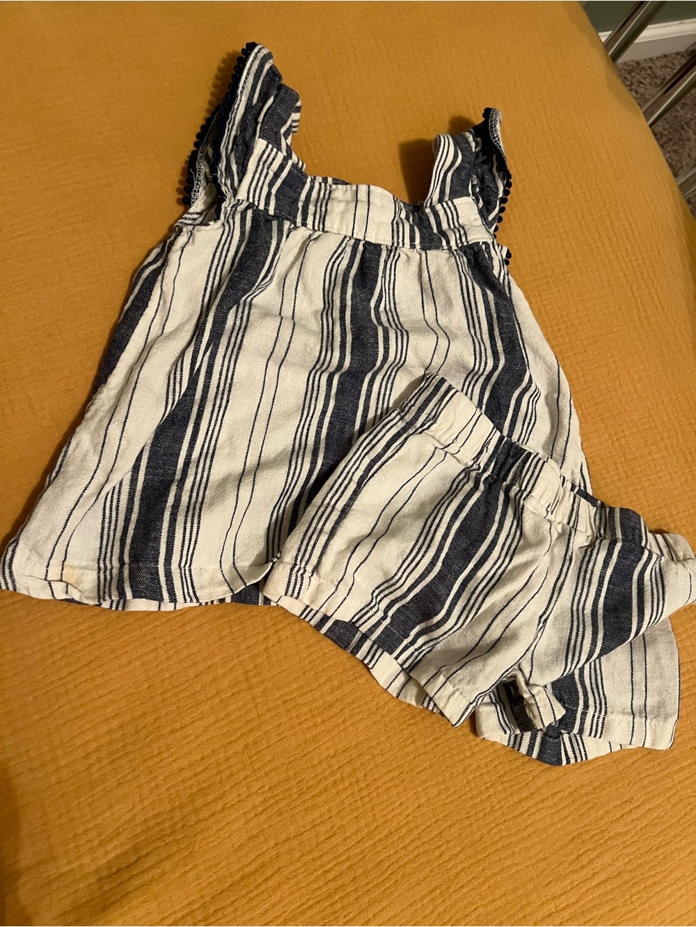 Carter's Navy & White Striped Tank Top and Shorts Set